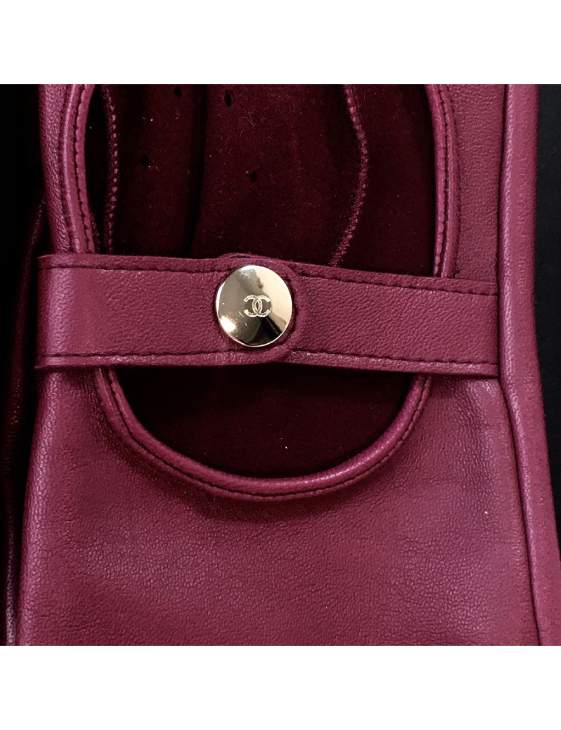 Longues mitaines CHANEL T7,5 en cuir d'agneau fuchsia