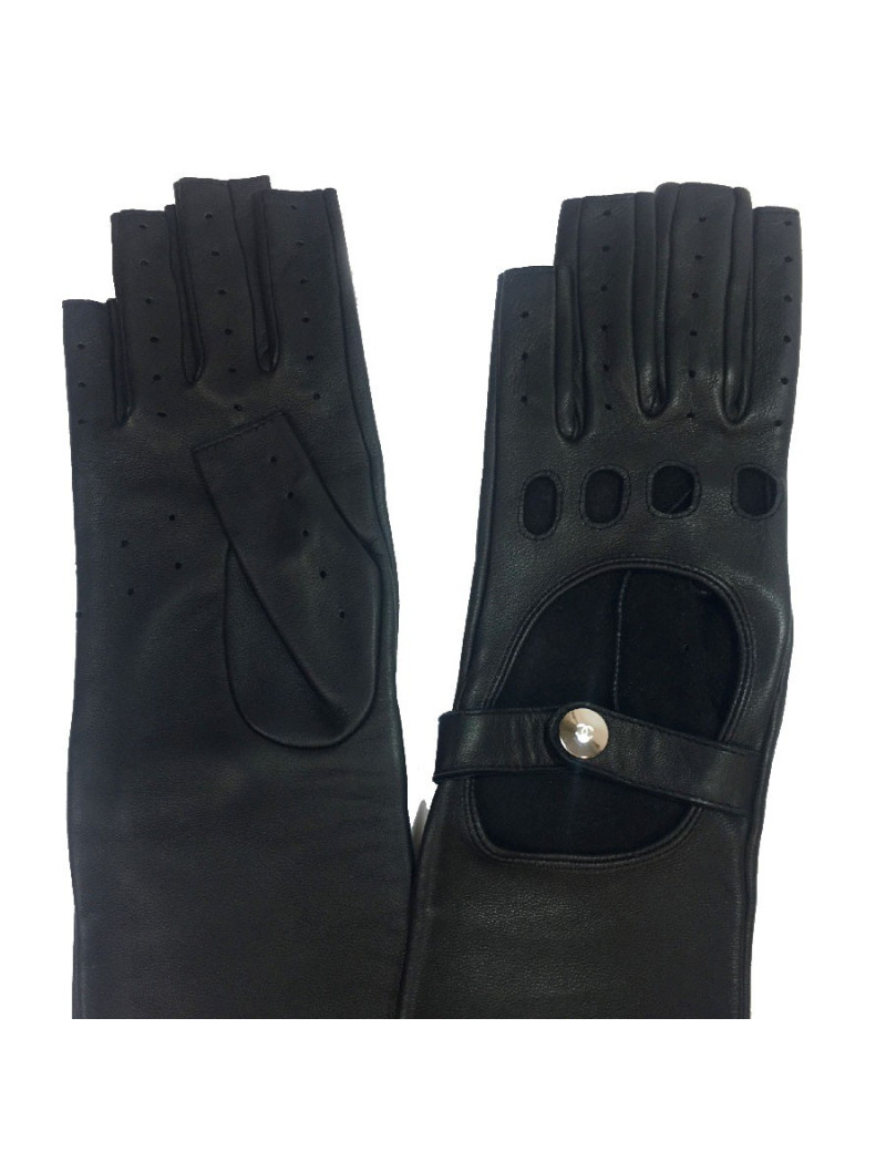 Gants T  CHANEL longs mitainres noirs