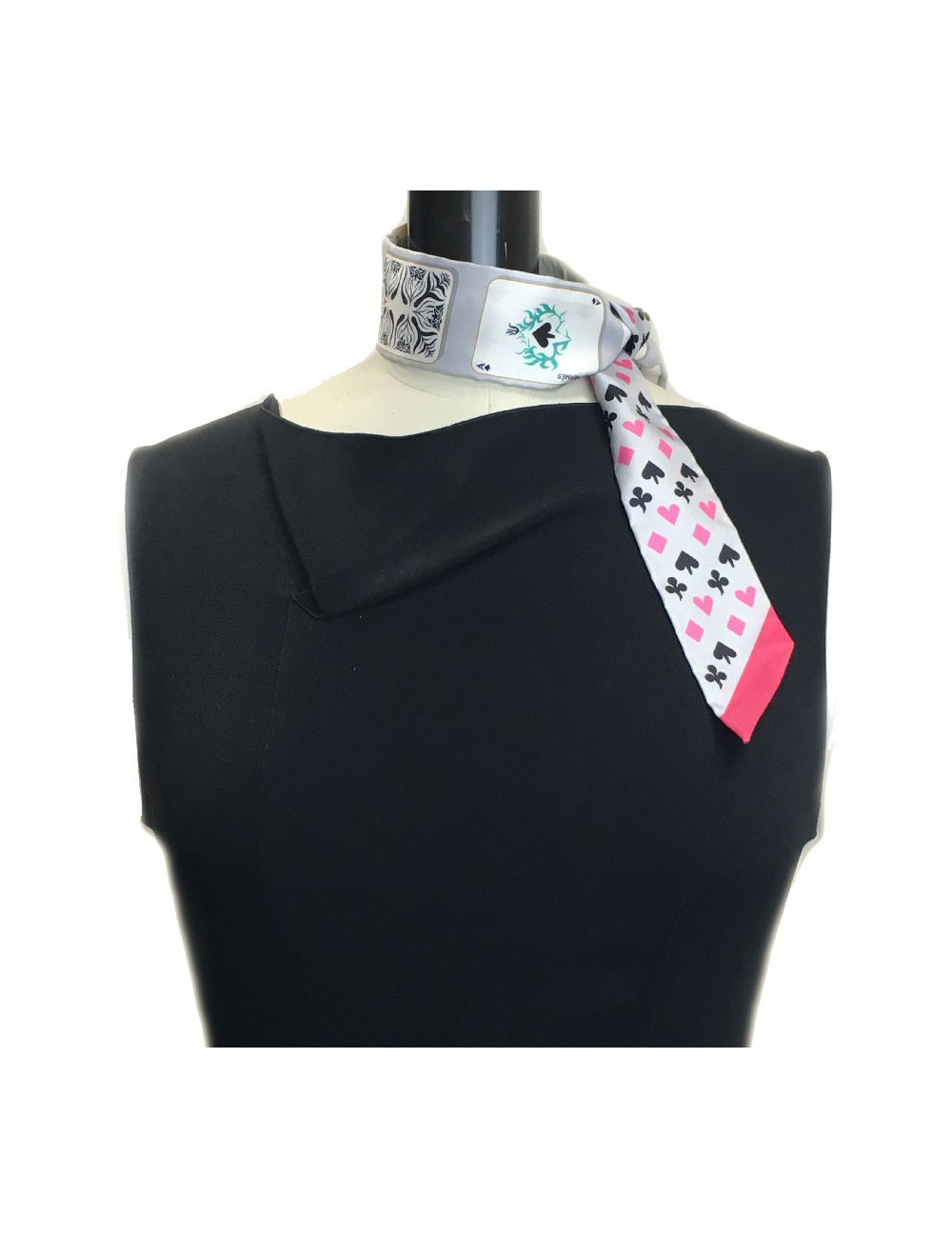 Twilly HERMES "Jeu de cartes" en soie