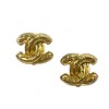 Boucles d'oreille clips CHANEL CC vintage dorés