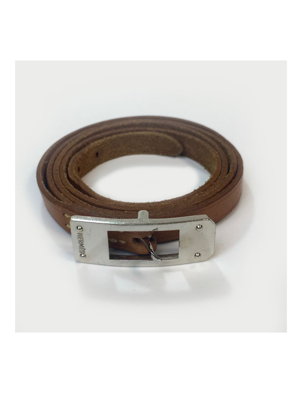 Bracelet HERMES lien en cuir naturel multi-tour
