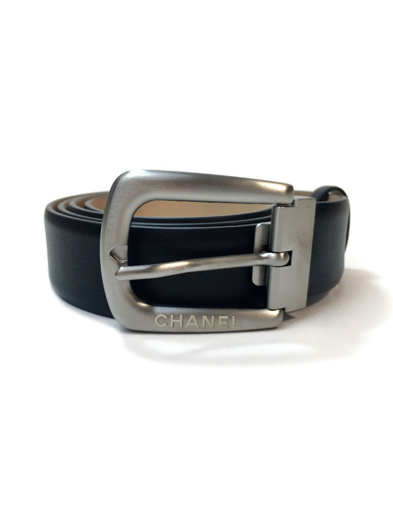 Ceinture T 95 CHANEL en cuir noir