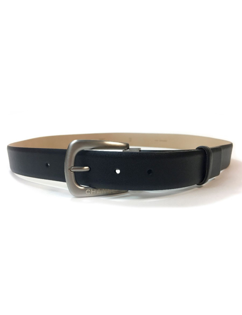 Ceinture T 95 CHANEL en cuir noir