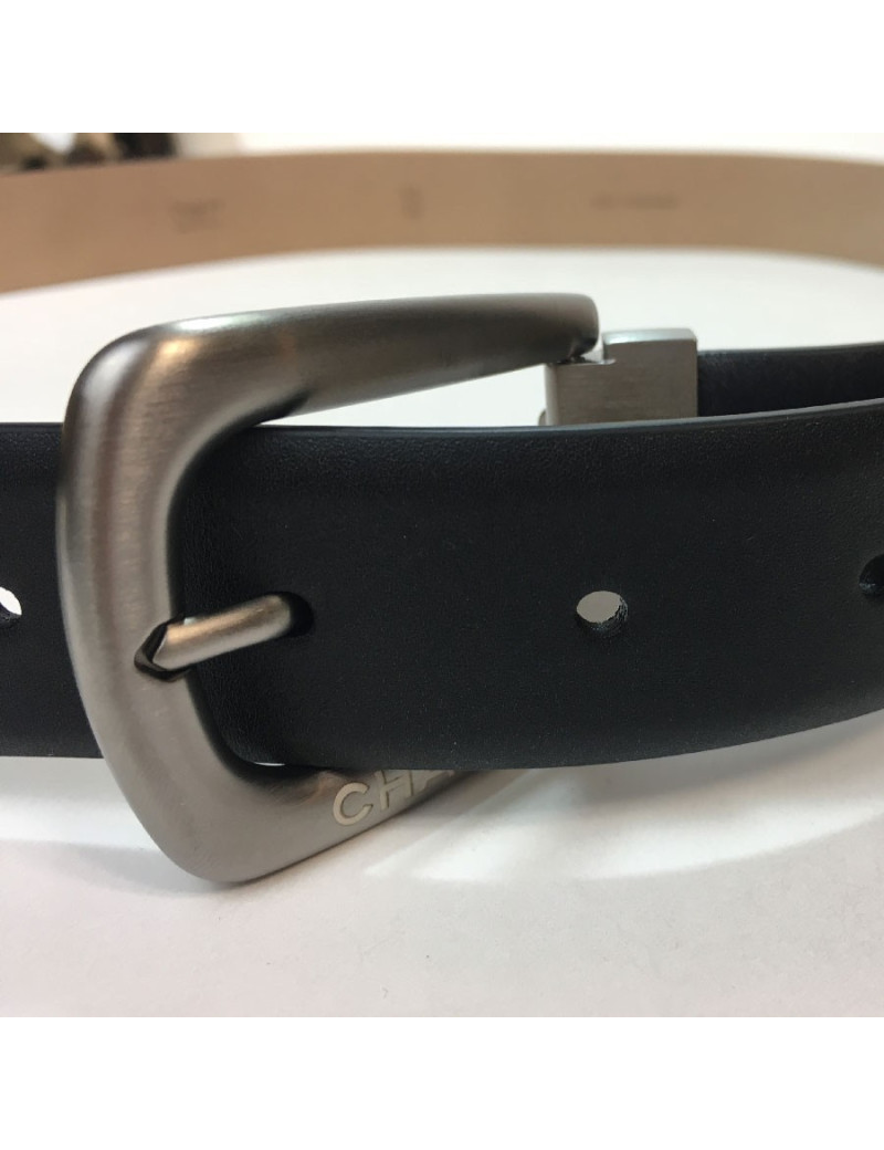 Ceinture T 95 CHANEL en cuir noir