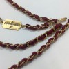 CHANEL vintage belt chain and razor blades in gilt metal and red leather