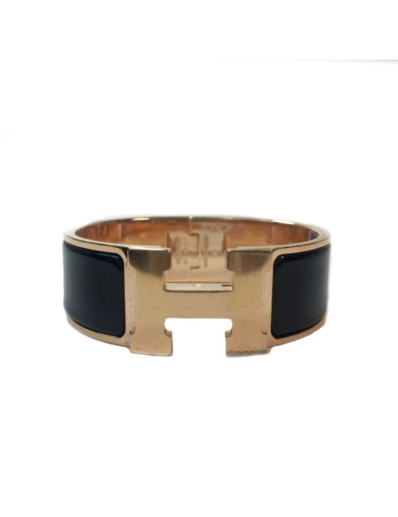 Bracelet clic clac HERMES émail noir