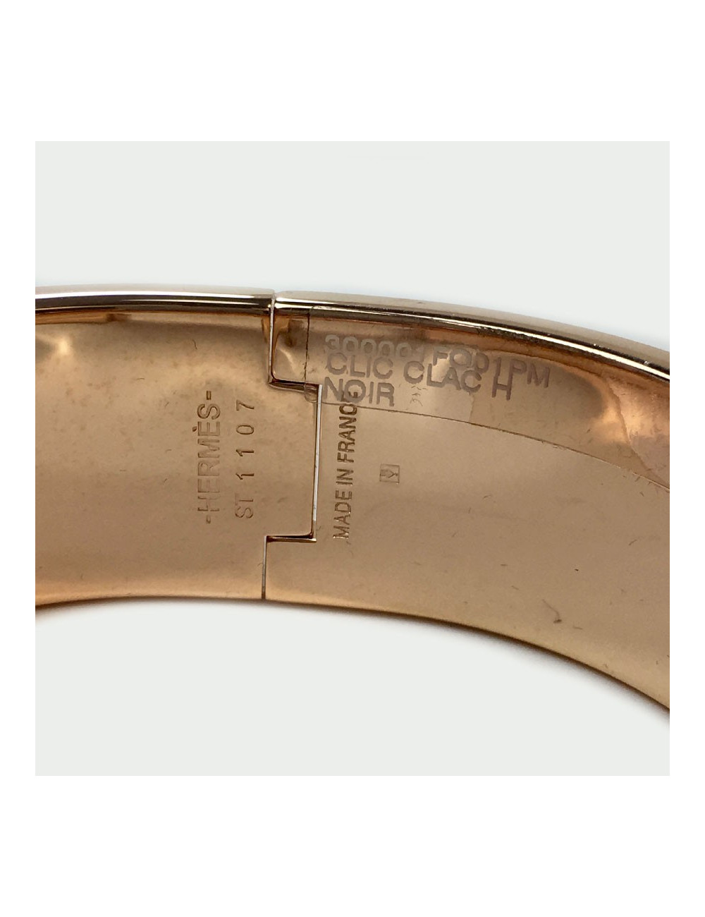 Bracelet clic clac HERMES émail noir