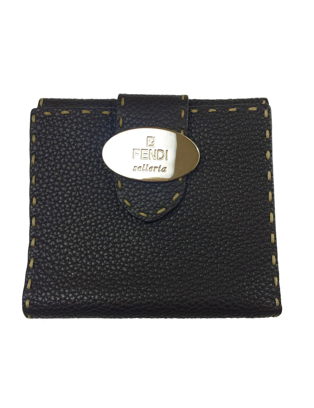 Portefeuille FENDI cuir taurillon marron foncé