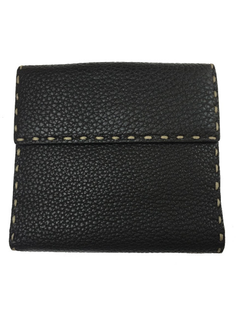 Portefeuille FENDI cuir taurillon marron foncé
