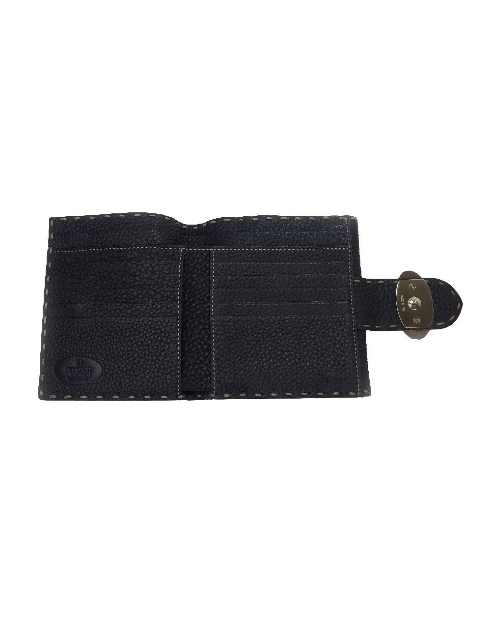 Portefeuille FENDI cuir taurillon marron foncé