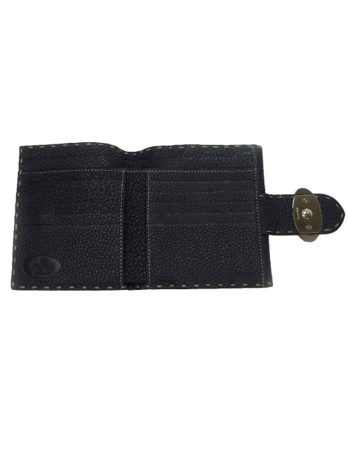 Portefeuille FENDI cuir taurillon marron foncé