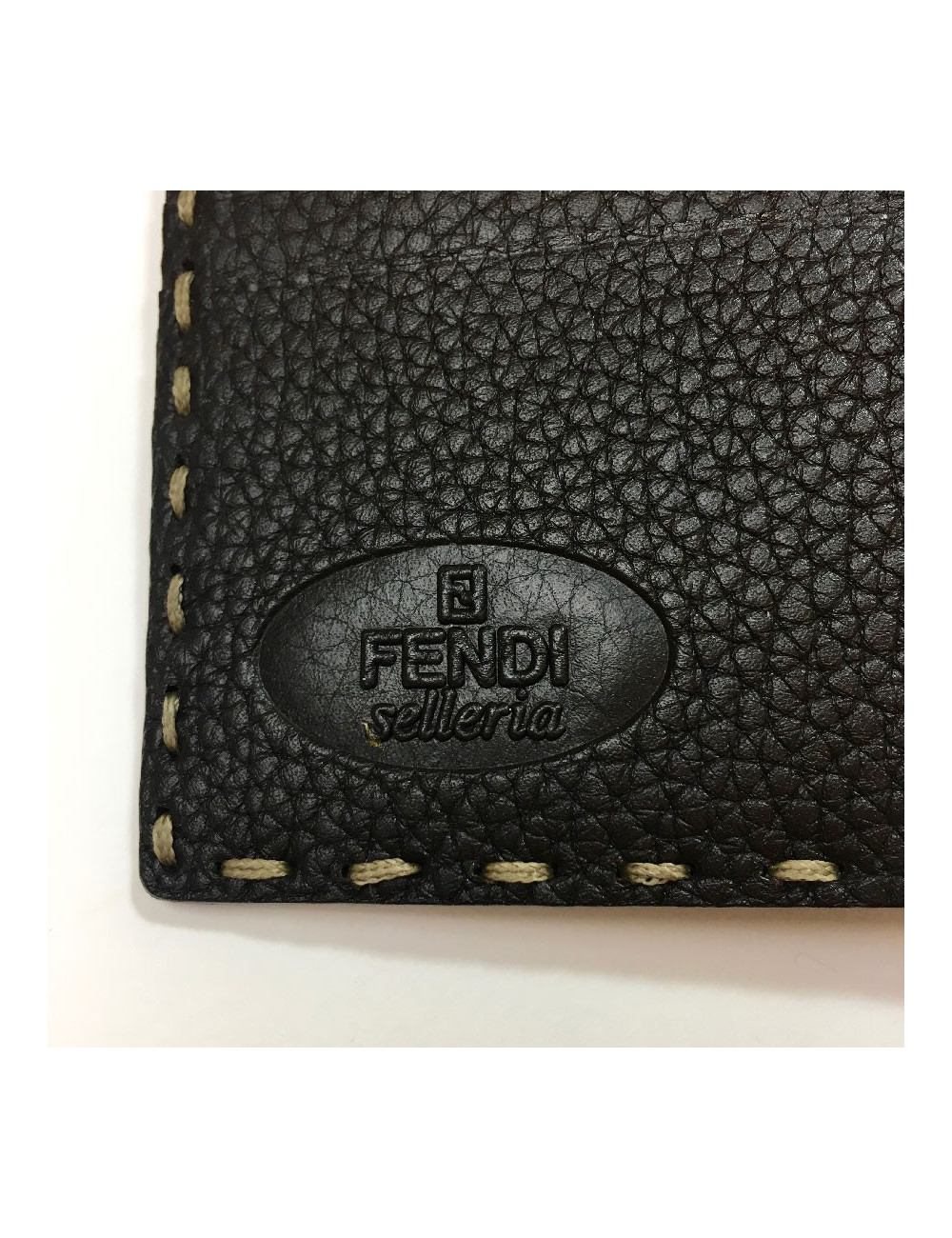 Portefeuille FENDI cuir taurillon marron foncé