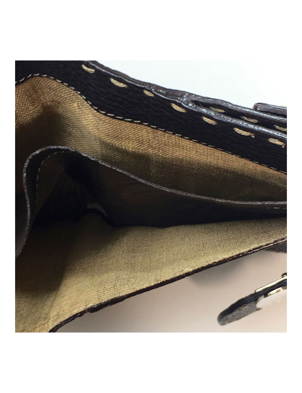 Portefeuille FENDI cuir taurillon marron foncé
