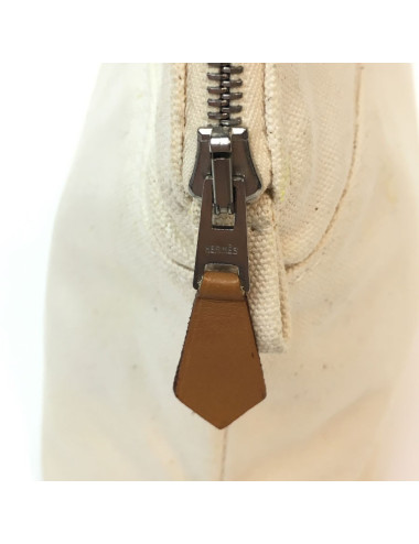 Trousse de toilette HERMES en toile beige PM 2