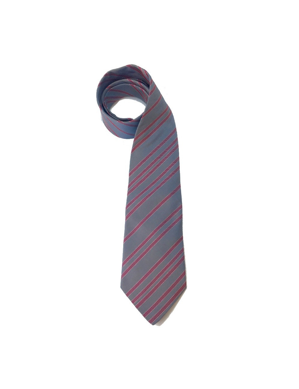 Cravate HERMES soie bleue et rouge