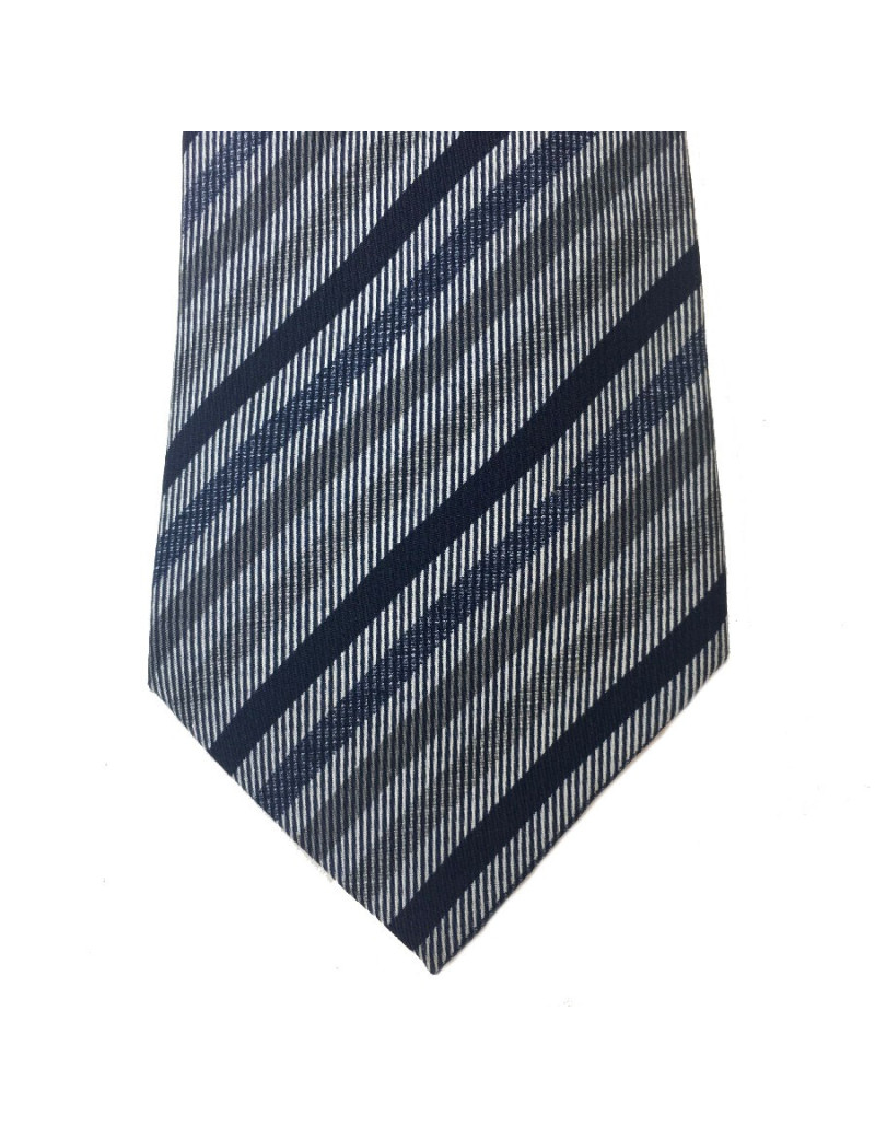 Cravate HERMES soie bleue et rouge