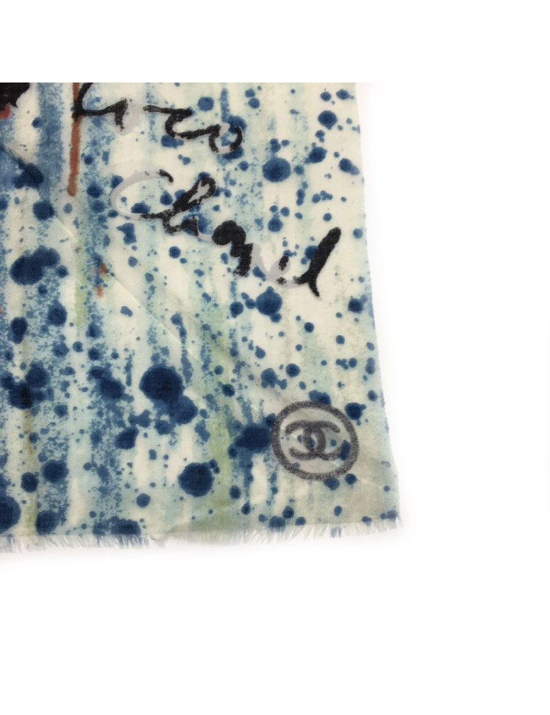 Châle CHANEL en cachemire imprimés