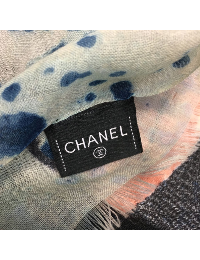 CHANEL graffiti shawl in cashmere