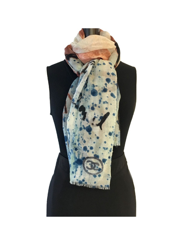 Châle CHANEL en cachemire imprimés