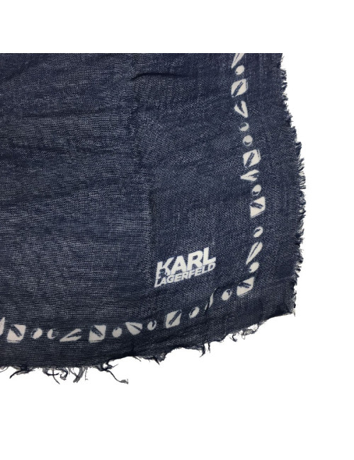 Echarpe KARL LAGERFELD bleu et blanc