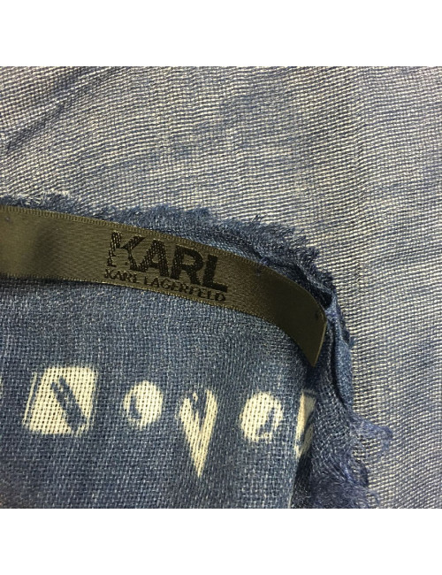 Echarpe KARL LAGERFELD bleu et blanc