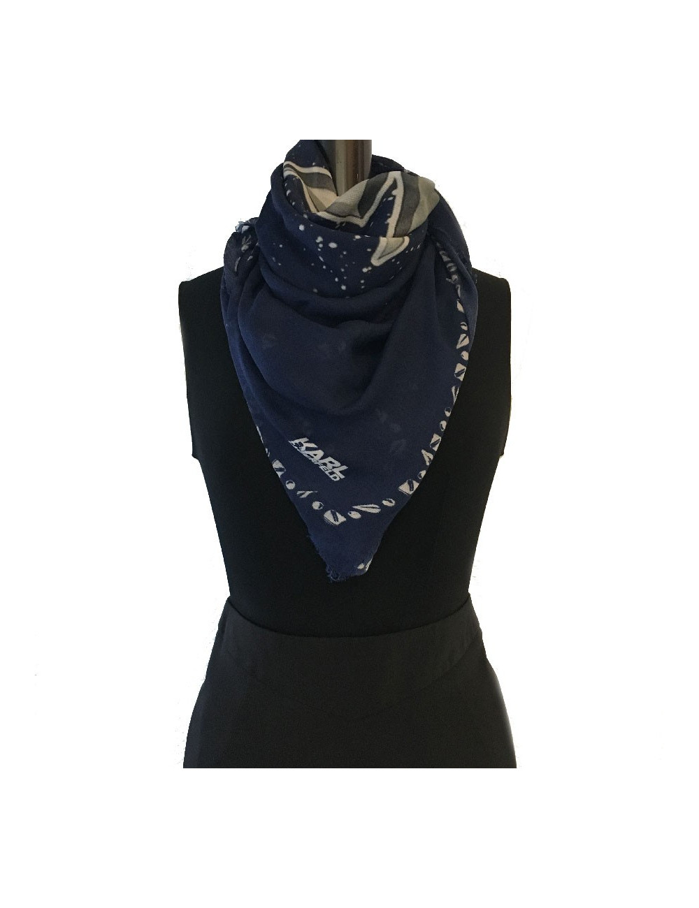 Echarpe KARL LAGERFELD bleu et blanc