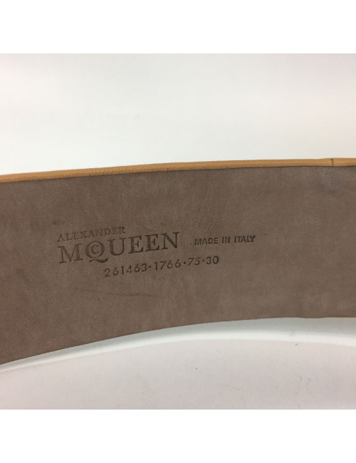 Ceinture T 75  ALEXENDER Mc QUEEN cuir beige moyen