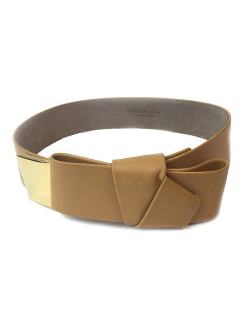 Ceinture T 75  ALEXENDER Mc QUEEN cuir beige moyen