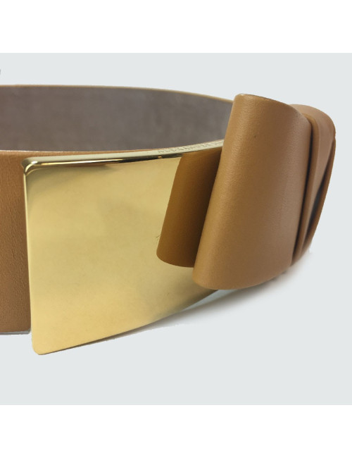 Ceinture T 75  ALEXENDER Mc QUEEN cuir beige moyen