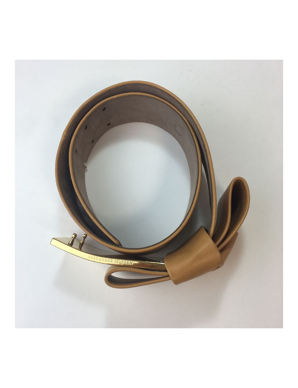 Ceinture T 75  ALEXENDER Mc QUEEN cuir beige moyen