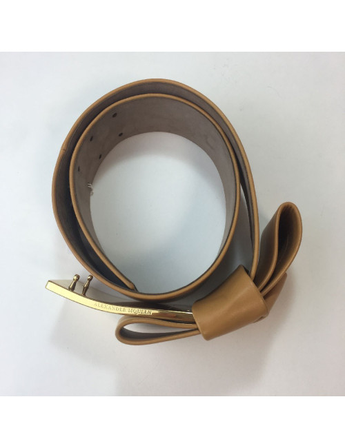 Ceinture T 75  ALEXENDER Mc QUEEN cuir beige moyen