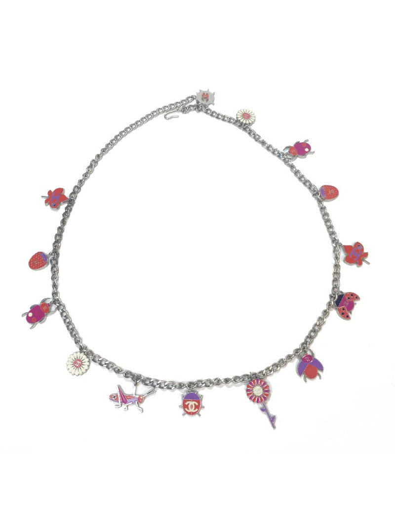 Ceinture CHANEL argentée avec charms