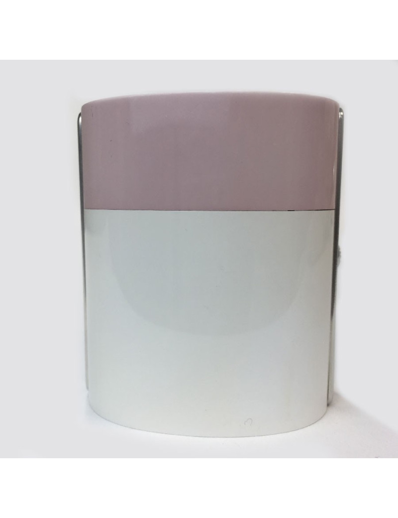 Manchette CHANEL en résine rose et blanc et strass