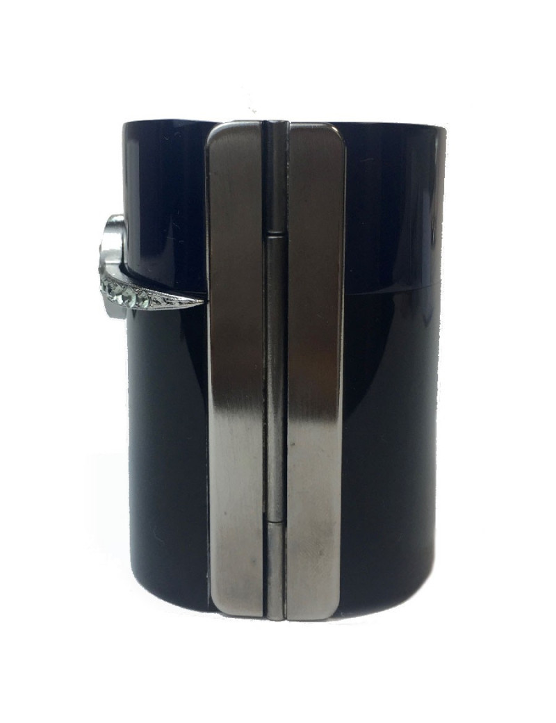 Manchette CHANEL bleu et noire et strass