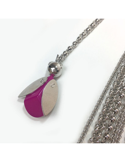 DIOR multi-row silver metal necklace