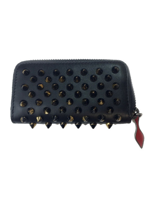 Porte-clés CHRISTIAN LOUBOUTIN clouté en cuir noir