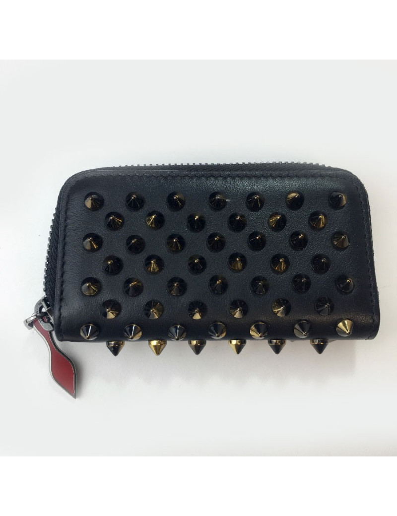 Porte-clés CHRISTIAN LOUBOUTIN clouté en cuir noir