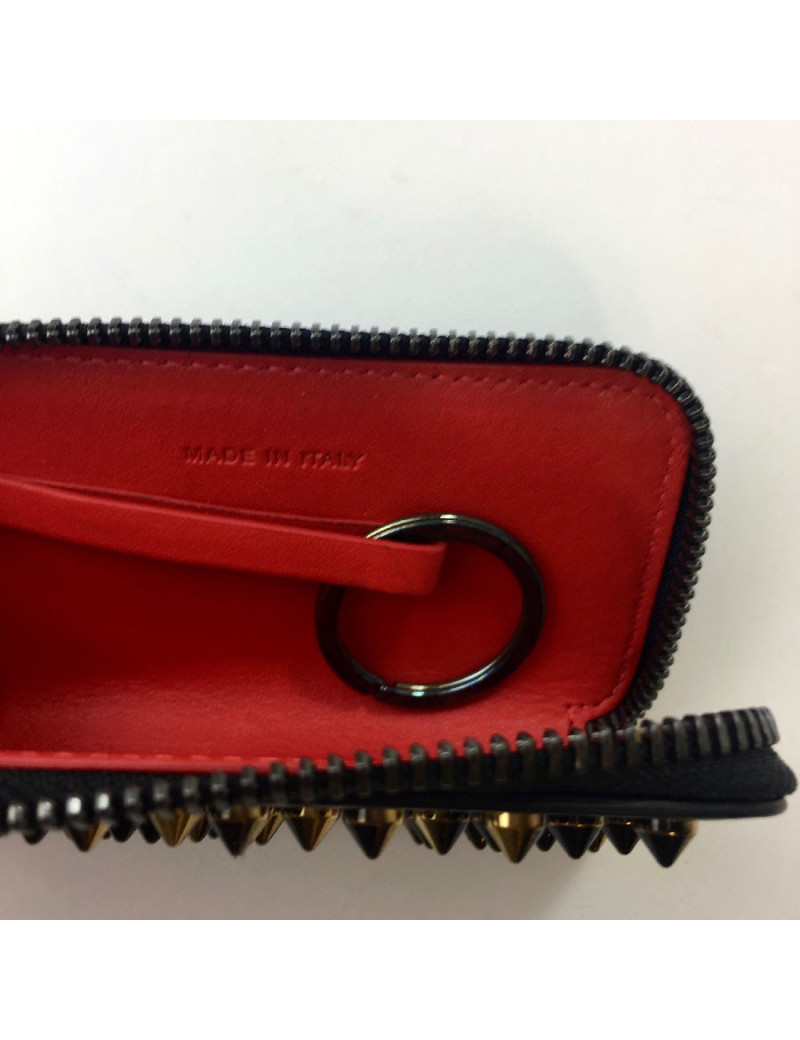 Porte-clés CHRISTIAN LOUBOUTIN clouté en cuir noir