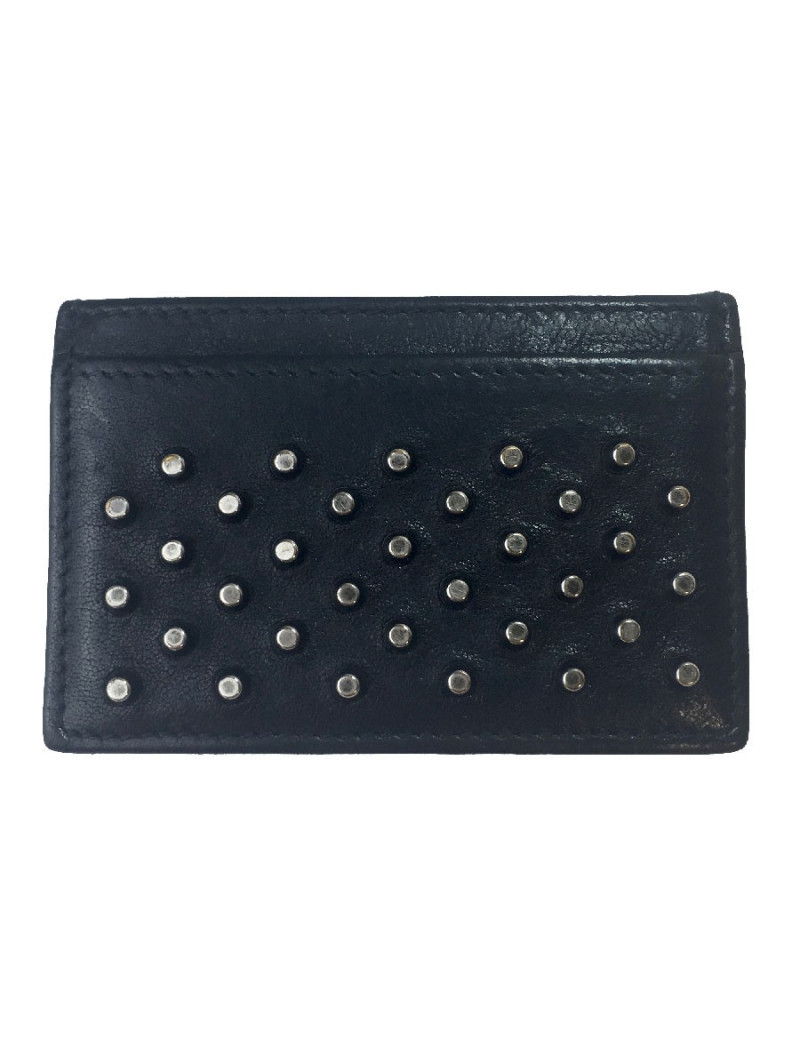 Porte-Cartes JIMMY CHOO clouté cuir noir 
