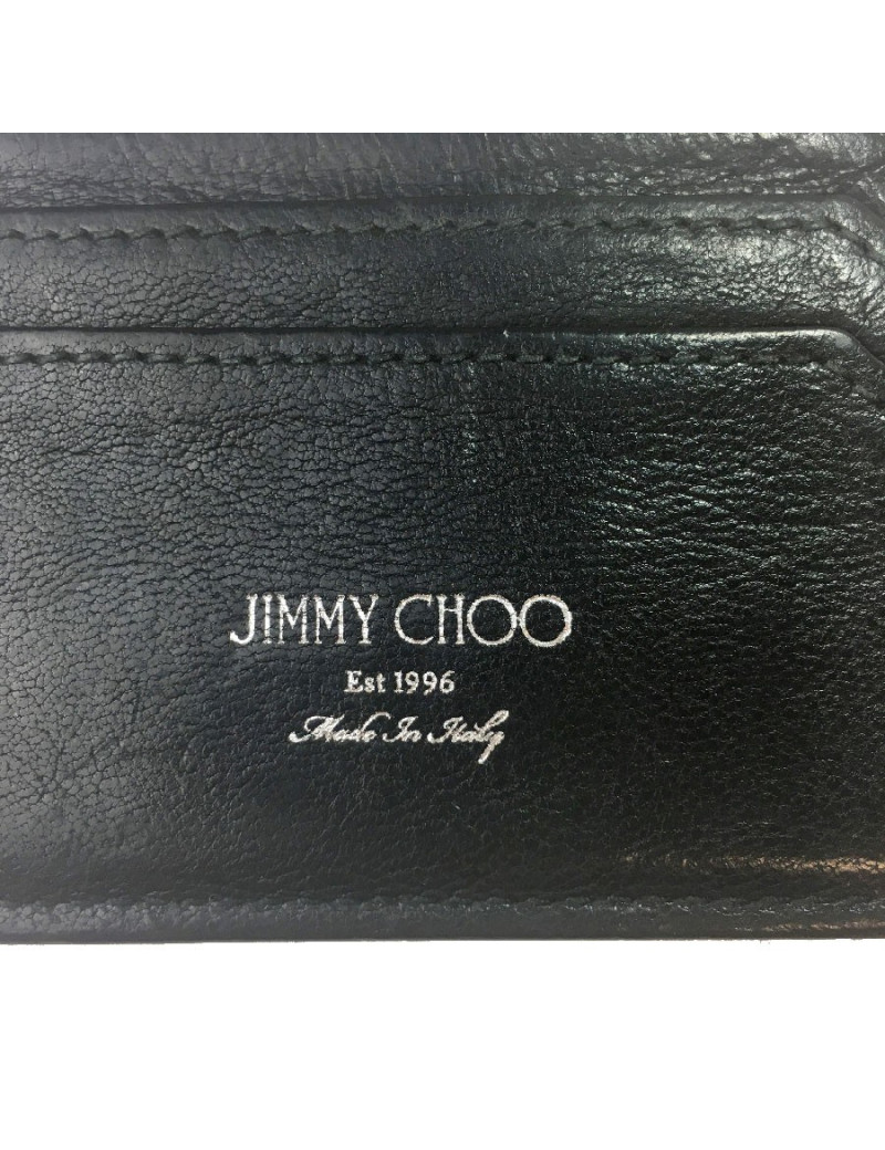 Porte-Cartes JIMMY CHOO clouté cuir noir 