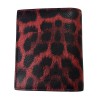 Portefeuille CHRISTIAN LOUBOUTIN en cuir rouge motif léopard