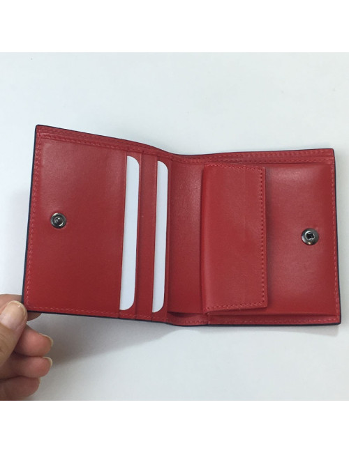 Portefeuille CHRISTIAN LOUBOUTIN en cuir rouge motif léopard