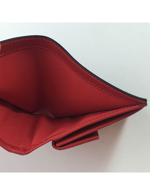 Portefeuille CHRISTIAN LOUBOUTIN en cuir rouge motif léopard