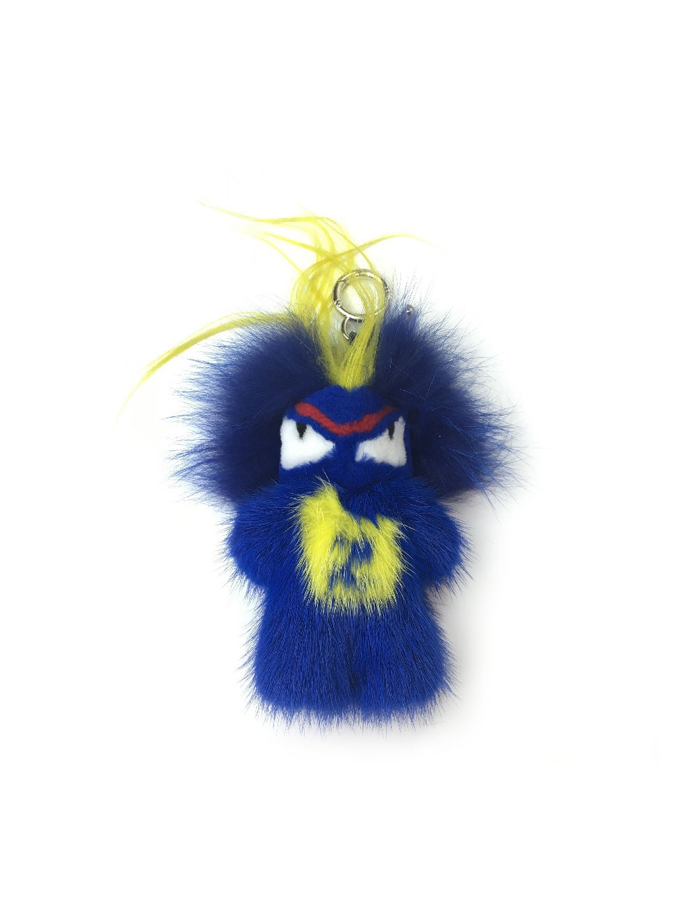 Bijou de sac FENDI Fendirumi Bug-Kun en vison bleu et jaune