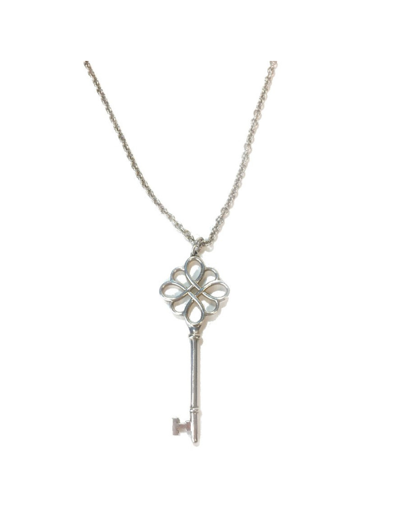 Collier TIFFANY & Co chaîne argent et Clef ajourée