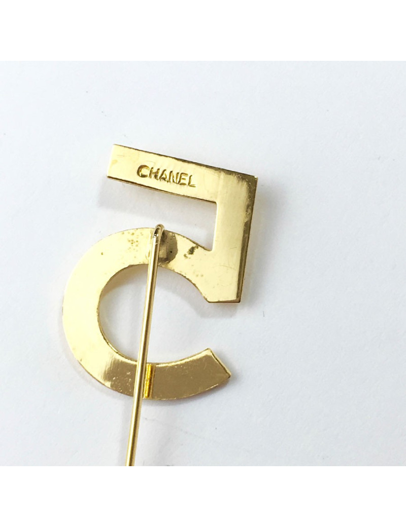 Epingle CHANEL "5" en métal doré