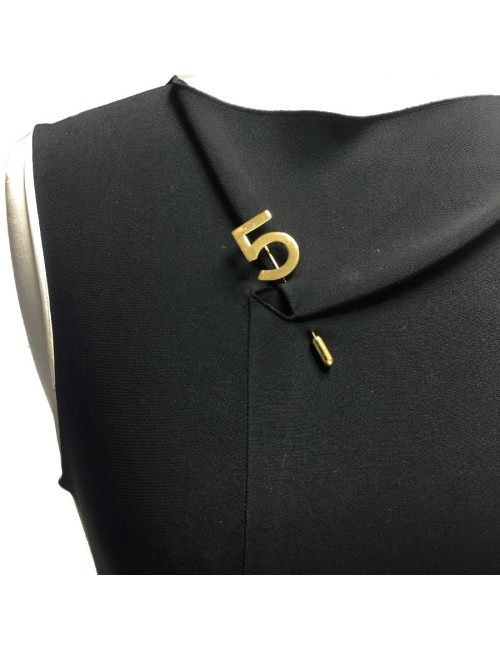 CHANEL number 5 pin in gilt metal