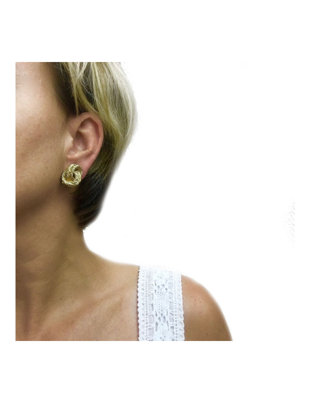 Boucles d'oreille clips CHRISTIAN DIOR vintage en métal doré