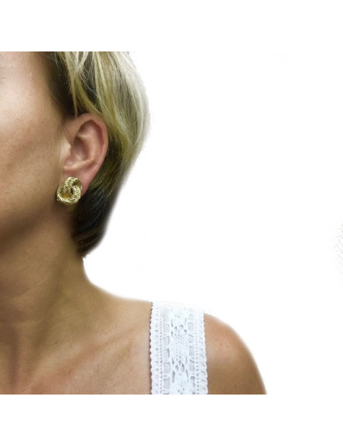 Boucles d'oreille clips CHRISTIAN DIOR vintage en métal doré