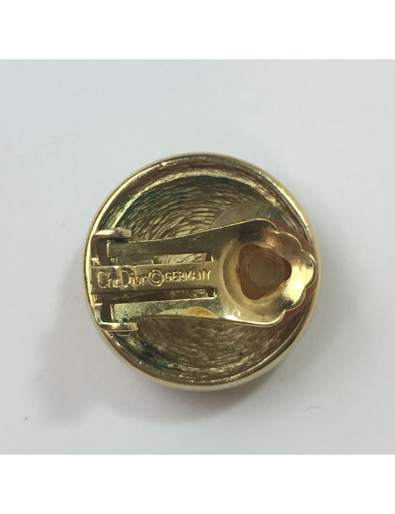 Boucles d'oreille clips CHRISTIAN DIOR vintage dorés